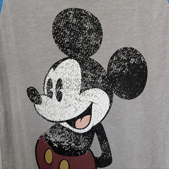 Mickey Mouse Raglan Baseball TShirt Ladies Size Large Disney World Lightweight - Picture 2 of 7